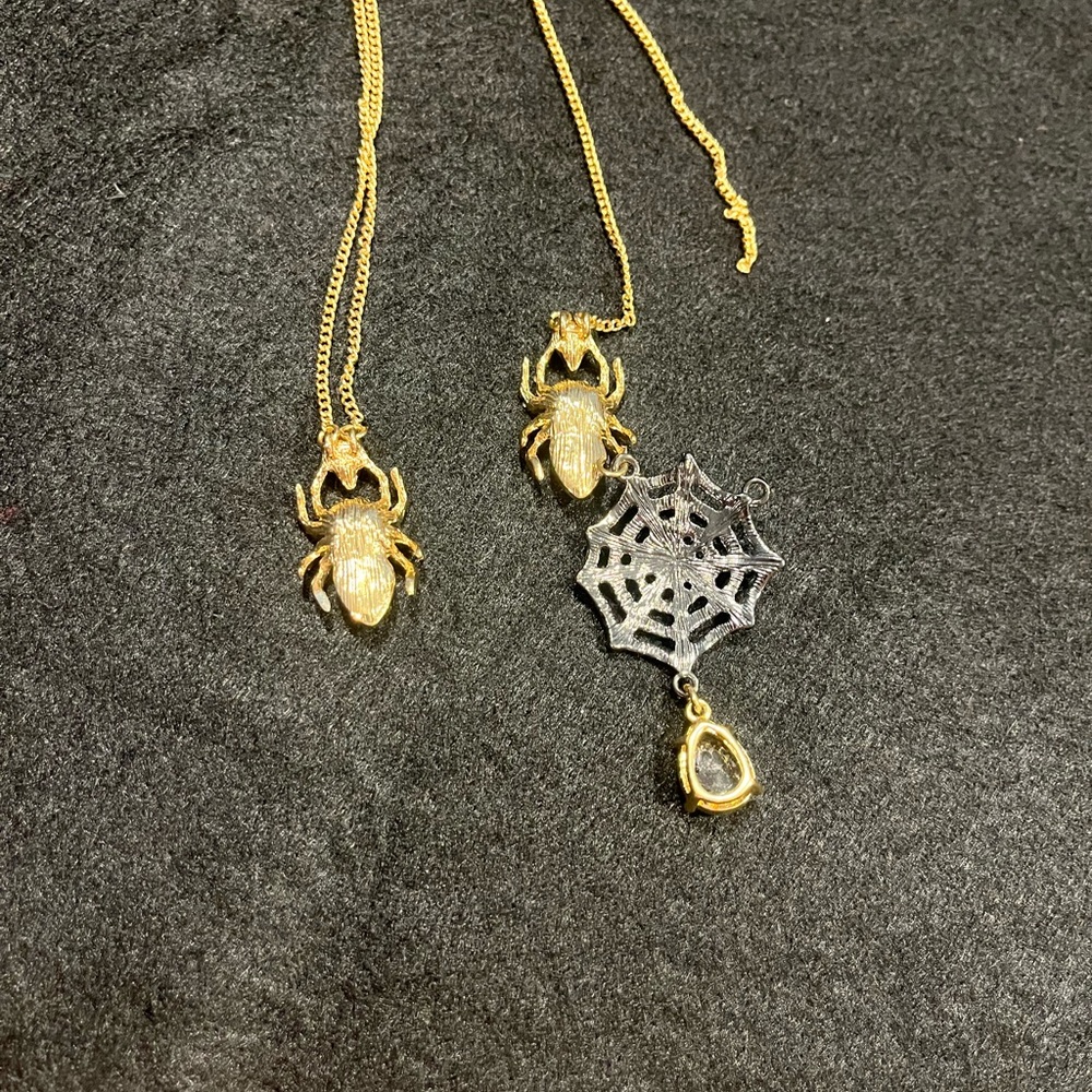 LAST CALL Betsey Johnson Vintage Spider Web Necklace For Repair - Picture 7 of 7